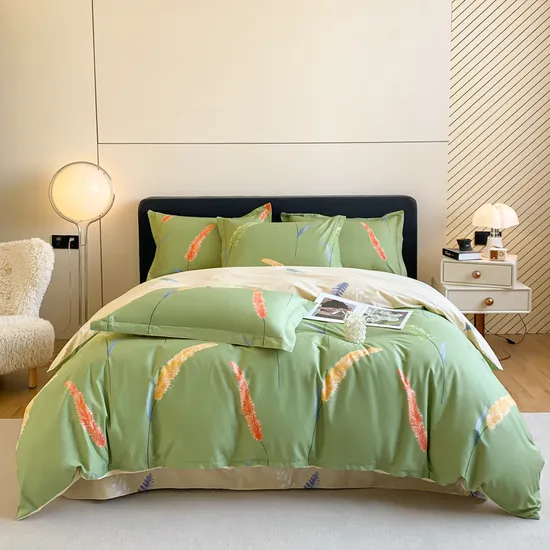 Wholesale Cotton Bedding Set 100% Cotton Bed Sheet Set Sateen Bedlinen Comforter Quilt Cover Set 