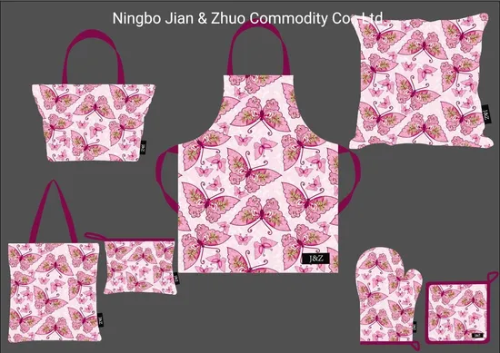Custom Digital Printing Butterfly Cotton or Polyester Household Textiles Kitchen Textile Accessories 