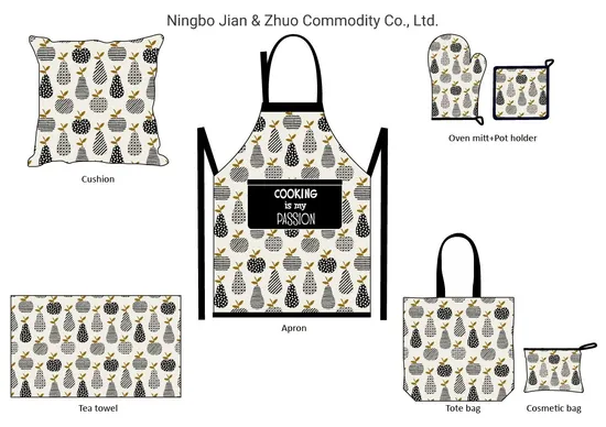 Custom Digital Printed Fruit Cotton or Polyester Household Textile Kitchen Textiles 