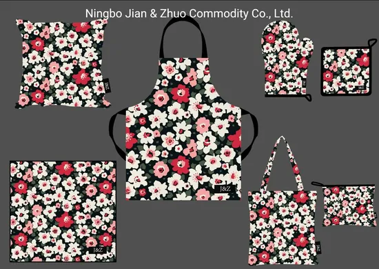 Custom Digital Printing Dense Floret Cotton or Polyester Household Textiles Kitchen Textile 
