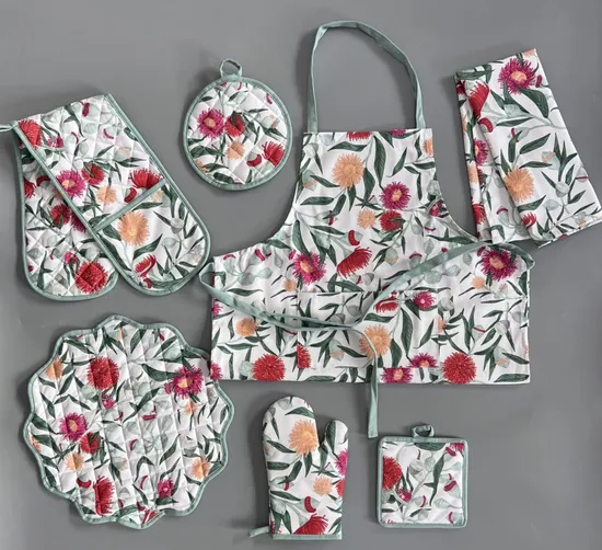 Custom Digital Printing Kitchen Textile 7pieces Set 