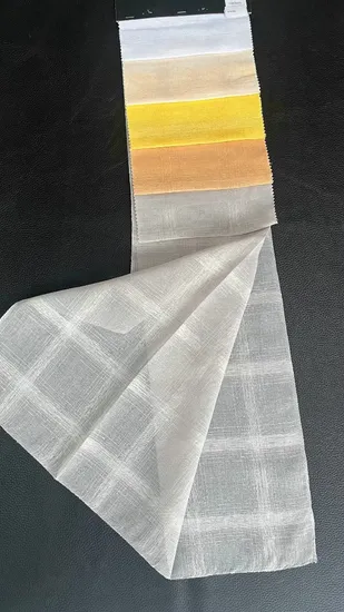 Classical Dolly Sheer Check Design Curtain Fabric 