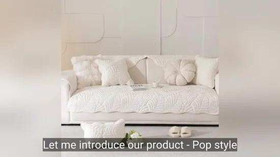 Pop Style Elegant Plant Pattern Seasonal Universal Wave Edge Sofa Cushion Cover 