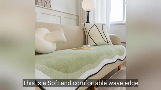 Soft and Comfortable Wave Edge Four Season Universal Sofa Cushion Cover 
